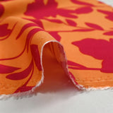 Viscose imprimée Linda rouge fond orange