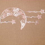 Crêpe viscose brodé Luna fond beige