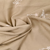 Crêpe viscose brodé Luna fond beige
