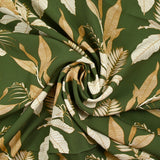 Print viscose Natural Serene Khaki green background