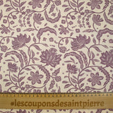 Coton indien imprimé Tirian violet fond écru