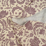 Coton indien imprimé Tirian violet fond écru