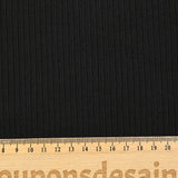 Maille polyester côtelée fine noir