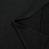 Maille polyester côtelée fine noir