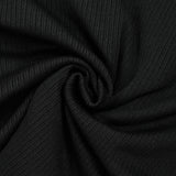Maille polyester côtelée fine noir