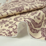 Coton indien imprimé Tirian violet fond écru