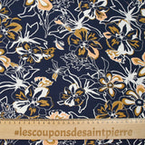 Viscose impreso Moana Ocher Marine Fondo