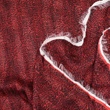 Red leopard satin band printed muslin