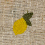Lemon embroidered viscose linen with string background