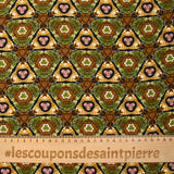 Khaki and brown printed microfiber Polyester Zuberi and Brown