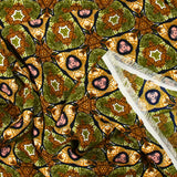 Khaki and brown printed microfiber Polyester Zuberi and Brown