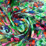 Banda de raso de muselina estampada verde wild hatching