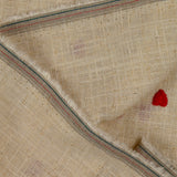 Viscose linen embroidered heart with string background