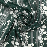 Banda de raso de muselina estampada efervescencia fondo verde esmeralda