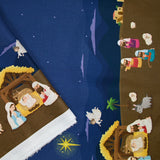 Cotton Printed Les Rois Magi Fond Marine