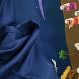 Cotton Printed Les Rois Magi Fond Marine