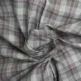 Coton tissé-teint Prince-de-galles noir, blanc et lie de vin