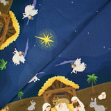 Cotton Printed Les Rois Magi Fond Marine