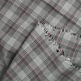 Coton tissé-teint Prince-de-galles noir, blanc et lie de vin