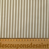 Coton tissé-teint Rudy rayé blanc fond taupe