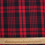 Coton tissé-teint carreaux écossais bleu nuit et rouge