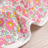 Coton liberty ® Betsy rose et vert au mètre