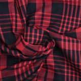 Coton tissé-teint carreaux écossais bleu nuit et rouge