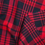 Coton tissé-teint carreaux écossais bleu nuit et rouge
