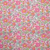 Coton liberty ® Betsy rose et vert au mètre