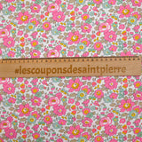 Coton liberty ® Betsy rose et vert au mètre