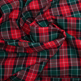 Coton tissé-teint carreaux écossais vert et rouge