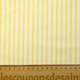 Coton tissé-teint Rudy rayé jaune beurre fond blanc