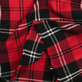 Coton tissé-teint carreaux écossais rouge et noir