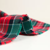 Coton tissé-teint carreaux écossais vert et rouge