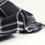 Coton tissé-teint carreaux écossais blanc fond marine