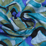 Maille Milano polyviscose mille vagues bleu