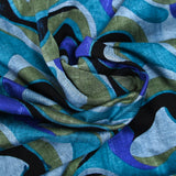 Maille Milano polyviscose mille vagues bleu