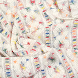 Dentelle polyester fine Samia arlequin et blanc