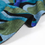 Maille Milano polyviscose mille vagues bleu