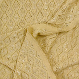 Dentelle polyester losange satiné beige