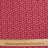 Printed cotton poplin Holly background of wine