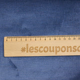Velours côtelé coton 2 mm bleu de guède