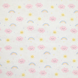 Piqué de coton imprimé arc en ciel