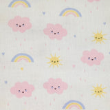 Cut -printed cotton print and pink cloud