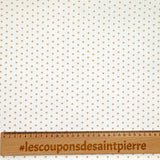 Piqué de coton imprimé coeur camel fond blanc