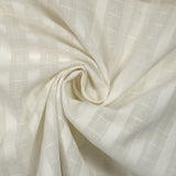 Voile de coton ajouré fantaisie blanc cassé
