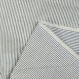 Velours de coton ras tissé teint rayé bleu fond blanc