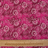 Coton batik imprimé Udaipur fond fuchsia