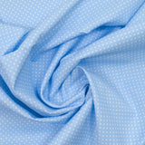 Cotton stung printed pea blue background