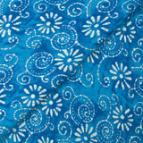 Coton batik imprimé Udaipur fond bleu azur
